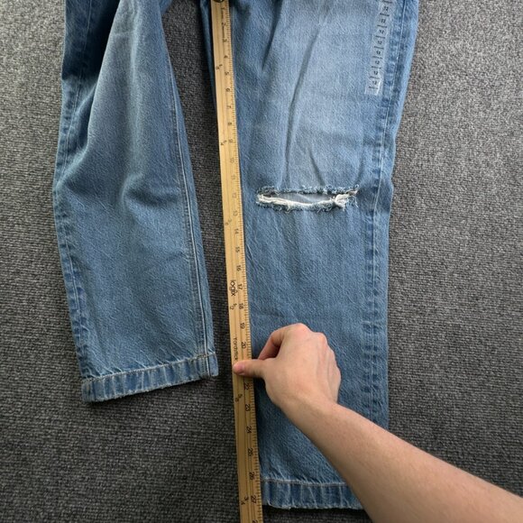 NWT American Eagle Women Jeans Blue Denim Pant Mom Highest Rise 12 31W Elastic - Picture 7 of 15